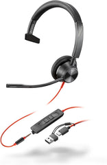 Poly Blackwire 3315 Bedrade Monaural Headset (USB-C / USB-A & 3.5mm)