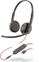 Plantronics Blackwire 3225 Stereo Headset - USB-C & 3.5 mm Jack - Zwart