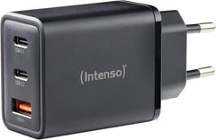 Intenso Power Adapter W65ACC GaN, 65 W, super snel opladen, voor MacBook, laptop, iPhone, Samsung Galaxy en meer, zwart