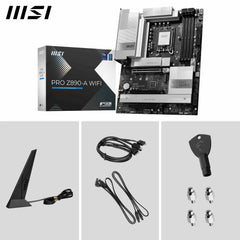 MSI PRO Z890-A WIFI-moederbord, ATX - Ondersteunt Intel Core Ultra-processors (serie 2), LGA 1851-90A SPS VRM, DDR5-geheugenboost (9066+ MT/s OC), PCIe 5.0 x16 & 4.0 x16, M.2 Gen5, Wi-Fi 7, 5G LAN