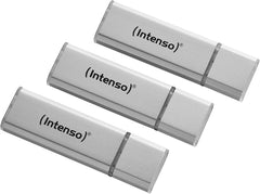 Intenso Alu Line USB-stick, 3 x 32 GB, USB 2.0, zilver (verpakking van 3)