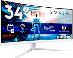 Philips Evnia 34M2C5501A - 34 Inch Curved Ultrawide Gaming Monitor 180Hz - Wit