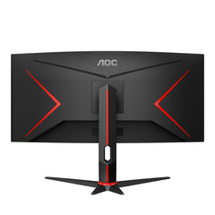 AOC CU34G2X/BK Gaming CU34G2X 86 cm (34 inch) gebogen monitor (QHD, HDMI, DisplayPort, Free-Sync, 1 ms responstijd, 144 Hz, 3440x1440) zwart/rood