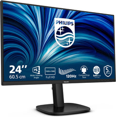 Philips 24B2N3200J - 24" FHD-monitor, luidsprekers, in hoogte verstelbaar (1920x1080, 120 Hz, VGA, HDMI 1.4, DisplayPort 1.2, USB-hub) zwart