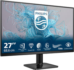 Philips 27E2N1500L - 27 inch QHD IPS Monitor - 75Hz - Zwart