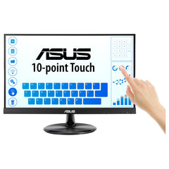 ASUS VT229H Full HD Touch Monitor, 21,5 inch, 10-punts multi-touch, flikkervrij, blauwlichtfilter, 60 Hz, IPS-paneel, 1920 x 1080, HDMI, D-sub, Vesa 100 x 100