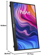 ASUS ProArt PA148CTV Draagbare USB Touch Monitor 14 inch Full HD 1920 x 1080, Calman, 100% sRGB, Type-C USB, Micro HDMI, autorotatie, kickstand, statief sokkel, IPS, 16:9, ontspiegeld