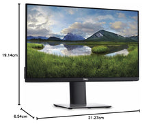 Dell P2419H, 24 inch, Full HD 1920x1080, 60 Hz, IPS ontspiegeld, 16:9, 5 ms (extrem), in hoogte verstelbaar/kantelbaar/draaibaar, VESA, DisplayPort, HDMI, VGA, 3 jaar omruilservice, zwart/zilver