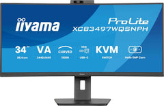 34" iiyama XCB3497WQSNPH-B1 Curved VA Hello camera/microfoon