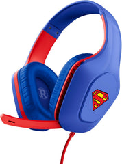 GXTrust 415SM Zirox Gaming Headset Superman Licentie voor PC Xbox PS4 PS5 Switch Mobile, 50mm Drivers, 3.5 mm Jack, 1.2m Kabel, Opklapbare Microfoon, Lichtgewicht Over-Ear Bedrade Koptelefoon, Blauw