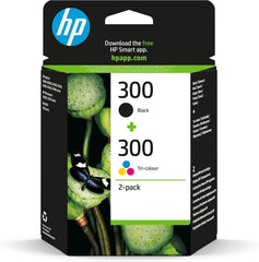 HP 300 Inktcartridge Zwart, Cyaan, Geel, Magenta, 3 kleuren en zwart 2-Pack (Standaard Capaciteit) (CN637EE) origineel van HP