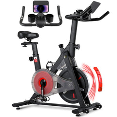 Hometrainer, fiets met magnetische weerstand, stille ergometer, hometrainer, fiets, lcd-monitor, verstelbaar stuur en zadel, spinning-fiets, indoor fitnessbike voor thuis, tot 120 kg