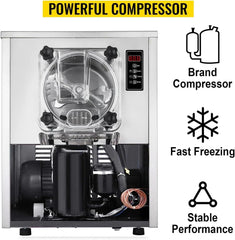 Commerciële ijsmachine, 16-20 l/u, 1400 W, 3 smaken, Ddure Italiaanse ijsmachine, trechter, automatische reiniging, voor yoghurt, koffie, snackbar, restaurant, supermarkt