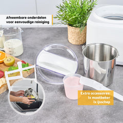 TZS First Austria ice maker | 1.5L | compressor | removable stainless steel container | recipe booklet | LCD screen | ice cream & yogurt | keep cool