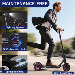 Elektrische Step voor Volwassenen - 8,5 inch Opvouwbare Elektrische scooter, Bereich 25-30 km met APP-verbinding, 350 W Motor met Dubbele Remsysteem,elektrische voor volwassenen