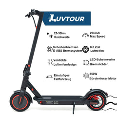 8,5 inch elektrische step met app-functie, met telefoonhouder en diefstalbeveiliging, opvouwbare step, 25-30 km bereik, Li-ion accu, max. belasting 120 kg