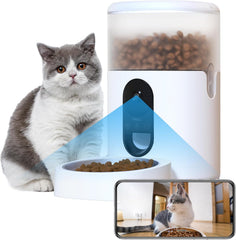Imou Automatische katten- en hondenvoederautomaat, wifi-kattenvoederstation met 4 MP camera, voederdispenser, 4 l beveiligingscamera, huisdierdetectie, distributiemodus