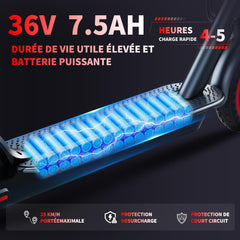 QnQ Elektrische step voor volwassenen, 8,5 inch opvouwbare step, 25 km autonomie, lekvrije honingraatbanden, bediening via app en led-display, accu 36 V, 7,5 Ah, motor 350 W, draagkracht 120 kg