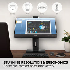 Viewsonic VG2756V-2K 68,6 cm (27 inch) kantoormonitor (QHD, IPS-paneel, HDMI, DP, RJ45 Ethernet, USB C, in hoogte verstelbaar, webcam, luidspreker, Eye-Care, 4 jaar omruilservice) zwart