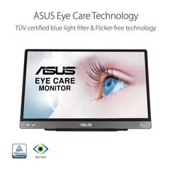 ASUSK ASUS ZenScreen MB14AC | 14 inch draagbare USB-monitor | Full HD 1920x1080, Hybrid Type-C, autorot, licht ontwerp, smartcase, statiefsokkel | IPS-paneel, 16:9, ontspiegeld, zilver