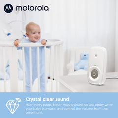 Motorola Nursery AM21/MBP21 Audio Babyfoon - Digitale Babyfoon Met Dect-Technologie Voor Audiobewaking - 300 Meter Bereik - Zeer Gevoelige Microfoon - Wit