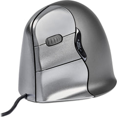 BakkerElkhuizen Evoluent4 Wired, Bedrade ergonomische verticale muis, Linkshandig, Donkergrijs/zwart/zilver