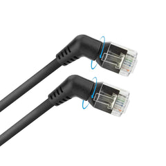 ACT DD1910 CAT6A U/FTP Slimline Netwerkkabel met 360° Draaibare RJ45 - 10m