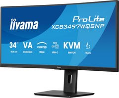 iiyama XCB3497WQSNP-B1 34 Inch Curved UWQHD Monitor met USB-C Dock
