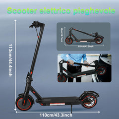 Elektrische step voor volwassenen, 8,5 inch, 350 W, inklapbaar, autonomie 30 km, max. 25 km/u, remsysteem voor elektrische scooter, remmen voor de zomer, maximale belasting 120 kg