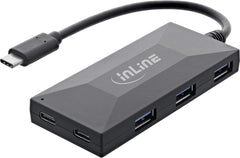 InLine® USB 3.2 Gen.1 OTG-hub, USB Type-C naar 2 poorten Type-C en 3 poorten Type-A, zonder voeding