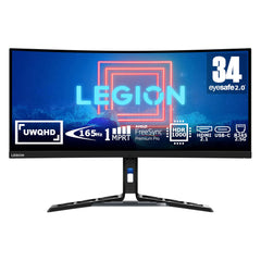 Lenovo Legion Y34wz-30 | 34" WQHD Gaming Monitor | 3440x1440 | 180Hz | 720 nits | 1ms reactietijd | VA-Panel | USB-C | HDMI | DisplayPort | AMD FreeSync | integr. luidsprekers | 10,5kg | zwart