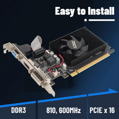 Bewinner GT610 grafische kaart, 2 GB, DDR3, 64 Bits, HDMI DVI VGA Desktop Videokaart, PCI Express X16 Computer Grafische Kaarten voor Desktop Computer Gaming Gpu