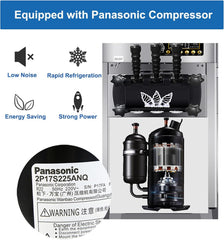 Commerciële ijsmachine, 18 l/u, 3 smaken, 1200 W, Italiaanse ijsmachine, trechter, lcd-paneel, voorkoeling automatische reiniging, voor yoghurt, koffie, snackbar, restaurant