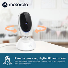 Motorola VM75 VM75 Video-babyfoon met camera, bereik van 300 m, 2,4 GHz draadloos 5-inch scherm, twee-weg audio, afstandsbediening pan, digitale kanteling, zoom, kamertemperatuursensor, slaapliedjes, nachtzicht