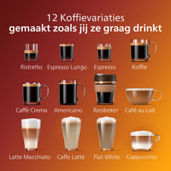 Philips 5400 Serie Volautomatische Espressomachine - LatteGo Melksysteem, Ingebouwde Molen, 12 Koffievariaties, Intuïtief Display, 4 Gebruikersprofielen, Zwart (EP5441/50)