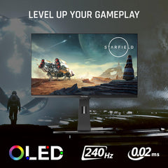ViewSonic XG272-2K-OLED 27" OLED platte 0.02ms MPRT 240hz gaming-monitor, 2 HDMI, DisplayPort, USB-C, Freesync premium pro, HDR400, in hoogte verstelbare standaard, RGB-achtergrondverlichting