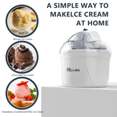 IJsmaker, ijsmachine, elektrische ijsmachine Soft Serve Homemade KECOOLKE 1,5 L Frozen Yogurt, Sorbet, Gelato