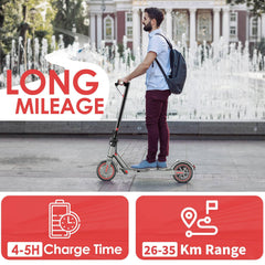 Elektrische Steppen, 8,5"/10“ Banden, 350/400W Motor, Tot 25 km/u en 25/35/38/48 km Bereik, Opvouwbare E-Scooter voor Volwassenen met Trommelremsysteem en App-besturing