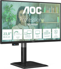 AOC 24P4CV 61 cm FHD-monitor 120Hz, IPS-paneel, 4ms GtG, HDR-modus, hoogteverstelling, luidsprekers, (1920x1080 HDMI 1x 1.4 DP 1x 1.4 USB-hub) zwart