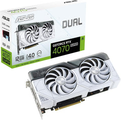 ASUS Dual GeForce RTX 4070 Super White Edition 12 GB GDDR6X Gaming Grafische kaart (Nvidia GeForce RTX4070 DLSS 3, PCIe 4.0, 1x HDMI 2.1a, 3x DisplayPort 1.4a, Dual RTX4070S-12G-WHITE, wit)