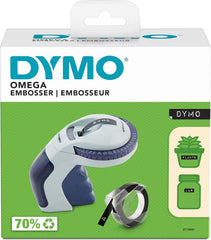 DYMO Omega Embossing Label Maker | Kleine labelmaker met draaiknop en ergonomisch ontwerp | voor thuis, doe-het-zelf en knutselen (£/€, Ä, Ö & Ü)