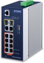 Planet IGS-4215-8P2T2S Industriële Managed Gigabit PoE+ Switch (8x PoE+, 2x RJ45, 2x SFP)