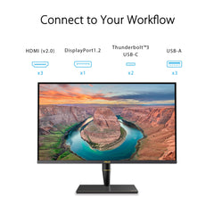 ASUS ProArt PA32UCX-PK 4K HDR IPS Mini LED-monitor - 32 inch, 1200 nits, 10 bit, Dolby Vision, HLG, 1152 zones, 99% DCI-P3, 99,5% Adobe RGB, 100% sRGB/Rec. 709, hardwarekalibratie, Thunderbolt 3