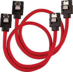 Corsair Premium Sleeved SATA 6Gbps Datakabel 30 cm - Rood (2-Pack)