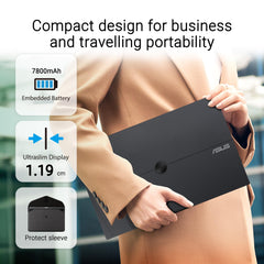 ASUS ZenScreen Touch MB16AMTR portable monitor — 16 inch (15.6 inch viewable), FHD (1920 x 1080), IPS, 10-point touch, Built-in Battery, Hybrid Signal Solution, Mini-HDMI