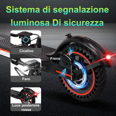 Elektrische step voor volwassenen, 8,5 inch, 350 W, inklapbaar, autonomie 30 km, max. 25 km/u, remsysteem voor elektrische scooter, remmen voor de zomer, maximale belasting 120 kg