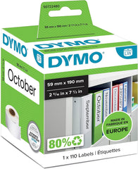 DYMO 99019 (S0722480) Brede Ordneretiketten - 59 x 190 mm - 110 stuks