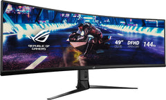 Asus 90Lm04H0-B01170 Rog Strix Xg49Vq Super Ultra-Wide Hdr Gaming Monitor, 49-" 32:9 (3840 X 1080), 144Hz, Freesync Premium Pro, Displayhdr 400, Dci-P3: 90%, Shadow Boost