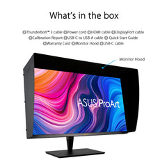 ASUS ProArt PA32UCX-PK 4K HDR IPS Mini LED-monitor - 32 inch, 1200 nits, 10 bit, Dolby Vision, HLG, 1152 zones, 99% DCI-P3, 99,5% Adobe RGB, 100% sRGB/Rec. 709, hardwarekalibratie, Thunderbolt 3