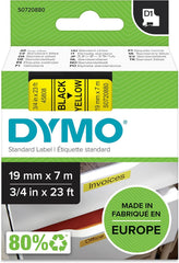 Dymo D1 Labeltape - 19 mm x 7 m - Zwart op Geel (S0720880)